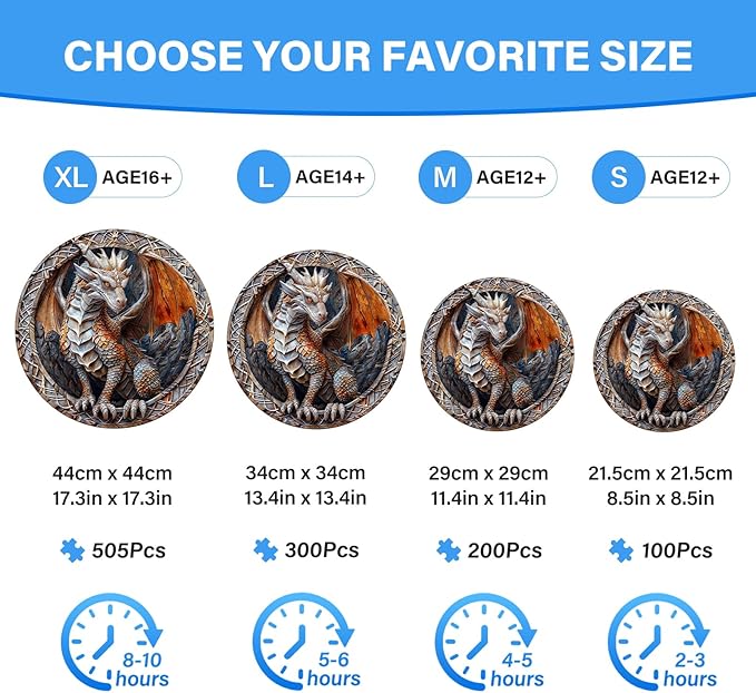 Wooden Puzzles for Adults, Cave Dragon Puzzle, Wood Adult Puzzle, Wooden Puzzle for Family Game and Birthday Gifts for DIY Lover (S-8.5 * 8.5in 100pcs)