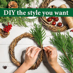 Watayo 15 Pcs Christmas Norfolk Pine Branches with Pine Cones, 19" Extra Length Fake Greenery Norfolk Pine Stems Sprigs, Artificial Xmas Branches Plants Pine Leaves for DIY Craft Garland Home Decor