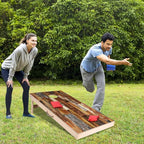 Solid Wood Vintage Cornhole Game Set, Two 4'x2'Cornhole Boards, 8 Cornhole Bags for Indoor and Outdoor Toss Games Competitions, Tournaments