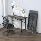 Folding Computer Desk 47 inch Writing Gaming Computer Camping Table, No Assembly Required Home Office Desk, Grey