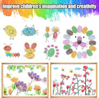 7" Large Ink Pads for Kids - Handprint Footprint Size Rainbow Stamps Pad, Safe & Washable Ink Pad for Fingerprint Painting Card Making Stamp Crafting Paper Wood Fabric Scrapbook Kids Birthday Gifts
