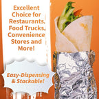 Insulation Sandwich Wrapping Paper Aluminum Foil Sheets - [500 Pack] - (14" x 10.3") - Aluminum Foil Sandwich Wrap Sheets For Sandwich Wraps, Burritos and BBQ