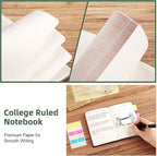 AHGXG Small Lined Pocket Journal Notebook for Men - 256 Numbered Pages College Ruled B6 Mini Journal, Vintage Soft Leather Hardcover, 80gsm Paper, for Women Work Office School, 4.1'' X 5.7''- Dark Green