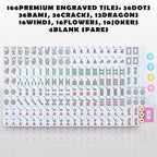 NEW American Mahjong Game Set,166 Premium White Tiles with Portable Metal Dices，4 All-in-One Racks with Pushers, Mah-Jong Games Sets, Ma Jong Tile Game FASHION
