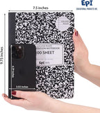 EPI Marble Hardcover College Ruled Composition Notebook | 200 Pages (100 Sheets), 9.75 x 7.5 in, Sturdy Sewn Binding | School, Office, Journaling, Notes - 12 Pack