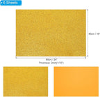 PATIKIL 2mm(1/10") Thick Non Adhesive Glitter Foam Sheet 16x24inch(40x60cm) Gold Tone, EVA Shiny Foam Board for Craft, 6 Pcs