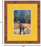 8.5x11 Mat Bevel Cut for 7x9 Photos - Acid Free Sunrise Yellow Suede Precut Matboard With Backing Board and Crystal Clear, Self Seal Photo Mat Bag - For Pictures, Photos, Framing - 4-ply Thickness
