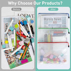 9pcs Mesh Zipper Pouch Bags, B5 Mesh Pouch, Plastic Zipper Pouches, 9 Colors for Organizing, Board Game Storage, Travel, School, Office
