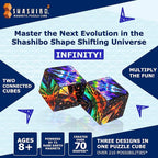 Shashibo Squared Shape Shifting Box – Next Generation XL STEM Magnetic Fidget Cube That Transforms Into Over 70 Shapes – Pairs w/All Shashibo Cubes - Download Fun in Motion Toys Mobile App (Infinity)