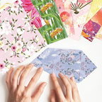 Origami 6x6 Paper Kit 150 Sheets 150 Vivid Colors Double Sided Same Printed Traditional Patterns Square for Arts Crafts Projects Japan Traditional Chiyo.Ethnic Flowers