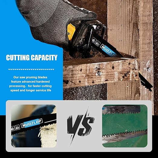 5 Pack 9 inch Reciprocating Saw Blades Set,6/12 TPI High Carbon Saw Blades, Woodcutting Saw Blades with Organizer Case (5, 6/12TPI/225mm)
