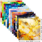 Marbled Scrapbook Paper Pad Color Marbled Patterned Paper 6×6,24 Sheets Single-Sided Scrapbooking CardStock Papers Pad for Holiday Cardmaking DIY Origami Journaling.