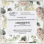 100 Pcs Hydrangea Scatter Floral Cocktail Beverage Napkins Hydrangeas Flowers Disposable Paper Dessert Napkin for Spring Summer Birthday Party Supplies