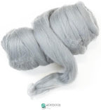 Kondoos Colored Natural Wool roving, 8 OZ. Best Wool for Needle Felting, Wet Felting, handcrafts and Spinning. (Silver)