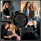 Black Rose Bouquet Building Blocks, Artificial Roses Flowers Botanical Collection Building Set, Gothic Home Decor, Christmas Halloween Birthday Present for Adults Kids Lover