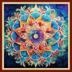 Foxhool Beginners Cross Stitch Kits Stamped Full Range of Embroidery Kits for Adults DIY Cross Stitches kit Embroidery Patterns for Needlepoint kit-Magic Mandala 18x18 inch