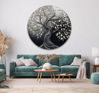 My Photostation.com 24''(60cm) Diameter Twilight Tree of Life Round Glass Wall Art Tempered Glass Printing Wall Decor Large Wall Art Wall Hangings