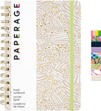 PAPERAGE Lined Spiral Journal Notebook, (Golden Safari), 160 Pages, Hardcover Journal for Women & Men, Medium 5.5 in x 8 in - 100 GSM, Thick Paper, Spiral Notebook for Work, School & Journaling