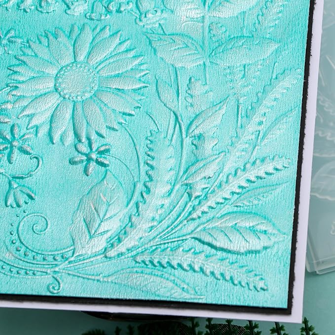 BAOFALI 3D Embossing Folders Sunflowers Leaves Textured for Card Making,Embossing Template Paper Card Embossing Stencil for DIY Scrapbooking Photo Album Card Paper Craft Decoration 6.3" L x 4.5" W