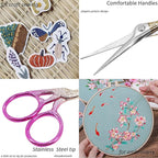 BIHRTC 3.6 Inch Embroidery Scissors Stainless Steel Sharp Tip Scissors with Leather Cover for Cross-stitch Crochet Sewing Crafting Embroidery Threading