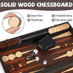 15" Wooden Backgammon Board Game Set for Adults and Kids - Portable and Travel Backgammon Set Family Game Night Vintage Backgammon Strategy Game- Classic Board Strategy Game