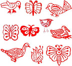 Royal Kraft Bird Wooden Printing Stamps (Set of 10) - DIY Henna Fabric Textile Paper Clay Pottery Blocks Htag2167