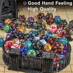 CiaraQ DND Polyhedral Dice (100pcs) with A Dice Bag Compatible with Dungeons and Dragons DND RPG MTG Role Playing Table Games (D20 dice, 10 Two Colors-100pcs)