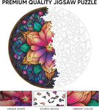 Wooden Puzzles for Adults, Dream Lotus Adult Puzzles 200 Pieces, Wooden Jigsaw Puzzles Unique Shape, Best Gifts for Adults Family Game, 11.2x11.2 inch
