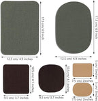 30 Pieces Twill Fabric Patches Fabric Repair Patches Iron on Twill Patch Clothing Repair Patch Kit for Jacket Clothes, 5 Colors and 3 Sizes, 4.9 x 6.9 Inches, 3.7 x 4.1 Inches, 2 x 3 Inches