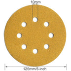 5-Inch 8-Hole Hook and Loop Sanding Discs 100-Grit Random Orbit Sandpaper, 100-Pack