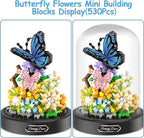 Flower Bouquet Building Kit, 530 Pcs Butterfly and Flowers Mini Bricks Building Blocks Sets, Valentines Day Gifts for Her Him Valentine's Day Gifts for Her Mom Women Girlfriends(Butterfly)