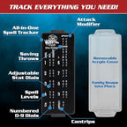 Ultimate RPG Spell Tracker for DND (2 pk)- Keep Track of All Magic Stats, Levels, Modifiers Easily w Adjustable Place-Locking Dials & Protective Cover- Compatible w Dungeons Dragons 5e Tabletop Games