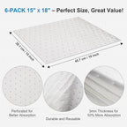 AAwipes Oil Only Absorbent Pads Mat Pre-Grade 3MM Thicker More Absorption for Garage, Car, Truck, Motorcycle - White 6 Pack 15" X 18" OW1518-6S