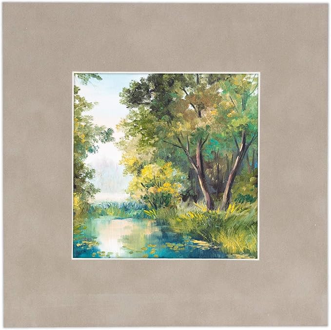 Pack of 25 Acid Free 8x10 Mats Bevel Cut for 5.5x8.5 Photos - Light Grey Suede Precut Matboards For Pictures, Photos, Framing - 4-ply Thickness