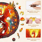 KAAYEE Wooden Jigsaw Puzzles-Wooden Puzzle Adult Unique Shape Advanced Phoenix Wooden Jigsaw Puzzle for Adult, Family Puzzles 21.6 * 20in 680pcs