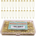 Safety Pins, 600PCS-1.5Inch Small Safety Pins, Rust-Resistant Nickel Plated Steel, Sharp Edge Safety Pin for Clothes, Sewing, Arts & Craft, 38mm Decorative Safety Pins (Gold), UR-28