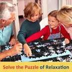 Puzzle Mat Roll Up Puzzles Board for Jigsaw Up to 2000, 1500, 1000, 500 Pieces Large Portable Table Saver Mats Puzzle Keeper Cover with Sorter Trays Storage Bag Kit Holder Organizer Pad for Adult
