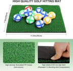 Golf Chipping Game Mat, Double Sided Golf Hitting Mat,6x5 FT Golf Practice Mat Outdoor Indoor Golf Games for Adults,Score Sticky Playing Golf Balls for Home Backyard Garage Game(No Club)