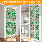 Window Privacy Film Stain Glass Window Film Rainbow Window Film Window clings Non-Adhesive Reusable Decorative for Room (Green Rainbow, 45.2 X 78.7 in)