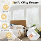 Haton Window Privacy Film, Frosted Glass Privacy Window Clings, Sun Blocking Frosting Opaque Coverings, Static Cling Removable Decorative Stickers for Home Door, Non-Adhesive 35.4" x 157.4"
