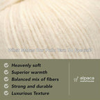 Pullu - Baby Alpaca Merino Wool Yarn Set of 3 Skeins (150 Grams) Worsted Weight - Sourced Directly from Peru - Heavenly Soft and Perfect for Knitting and Crocheting (Ivory)