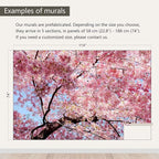 AFZEVEB-Pink Flower Wallpaper Natural Landscape Floral Wall Mural for Bedroom 114"x74"(Not Peel and Stick)