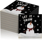 60 Pcs Snowman Cocktail Paper Napkins 6. 5 x 6. 5 Inches Disposable Paper Napkins Dessert Beverage Napkin for Decoupage Luncheon Napkin for Party Wedding Birthday