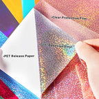GIRAFVINYL Assorted Holographic Vinyl Sheets, Holographic Glitter Permanent Vinyl Bundle for DIY Decorations,12” x 12”20 Sheets