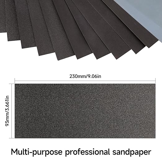 Sandpaper 80 Grit, Wet Dry Sanding Sheets 9 x 3.6 Inch for Wood Furniture Finishing, Metal Sanding and Automotive Polishing, 21-Sheet