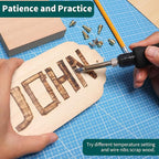 YIHUA 939D-VII Pyrography Tool Wood Burning Pen Kit Station 2-in-1 Solid-Point 200~480°C (with Temp Display)/Wire-Nib 250~750°C with 23 Nibs, 50 Solid Points, 6 Woodpieces