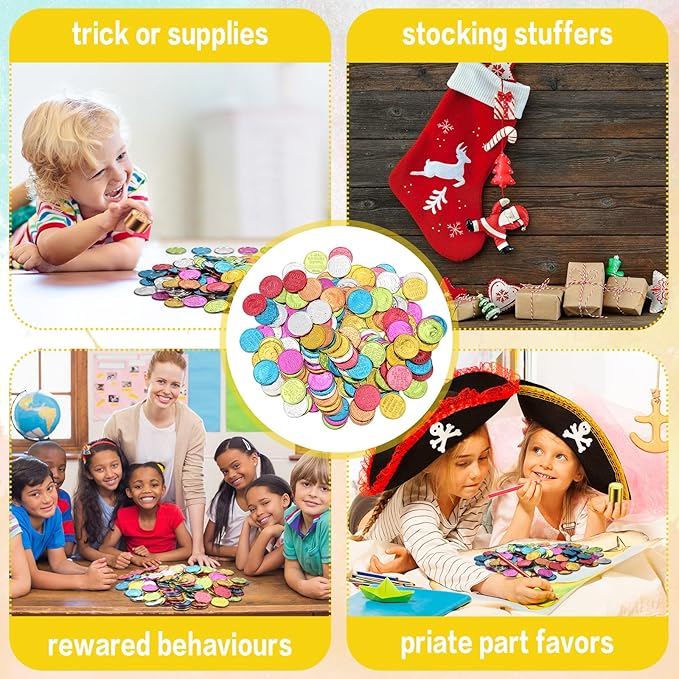 Jerify 1000 Pcs I was Caught Being Good Coins for Kids Behavior Tokens Laugh Face Plastic Reward Colored Pretend Coin Carnival Halloween Party Counting (Laugh Face)