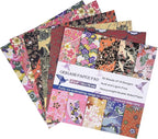 Origami Paper Kit 50 Sheets 6 Inch Square Double Sided Color 10 Vivid Sakura Washi Chiyo Colors for Hand Crafts Origami Paper Arts Creativity.Cherry Blossoms