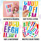 318Pcs 2inch Vinyl Letter & Numbers Stickers, Large Stick on Alphabet for Bulletin Board, Scrapbooking,Mailbox, House, Door, Wall,Scrapbook, Wall, Waterproof self Adhesive (Multi Color)