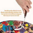 27 Piece Palette Knife Set, Stainless Steel Spatula Art Spatula Pallet Knife Painting Knives with Wood Handle Oil Painting Accessories for Oil, Acrylic Paint Various Color Mixing Tools